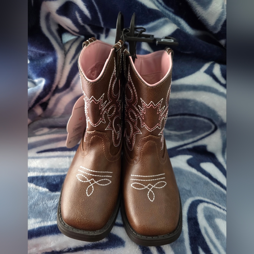 NWT Wonder Nation Toddler And Big Girls Cowgirl Western Boot Size: 12 - Picture 8 of 15